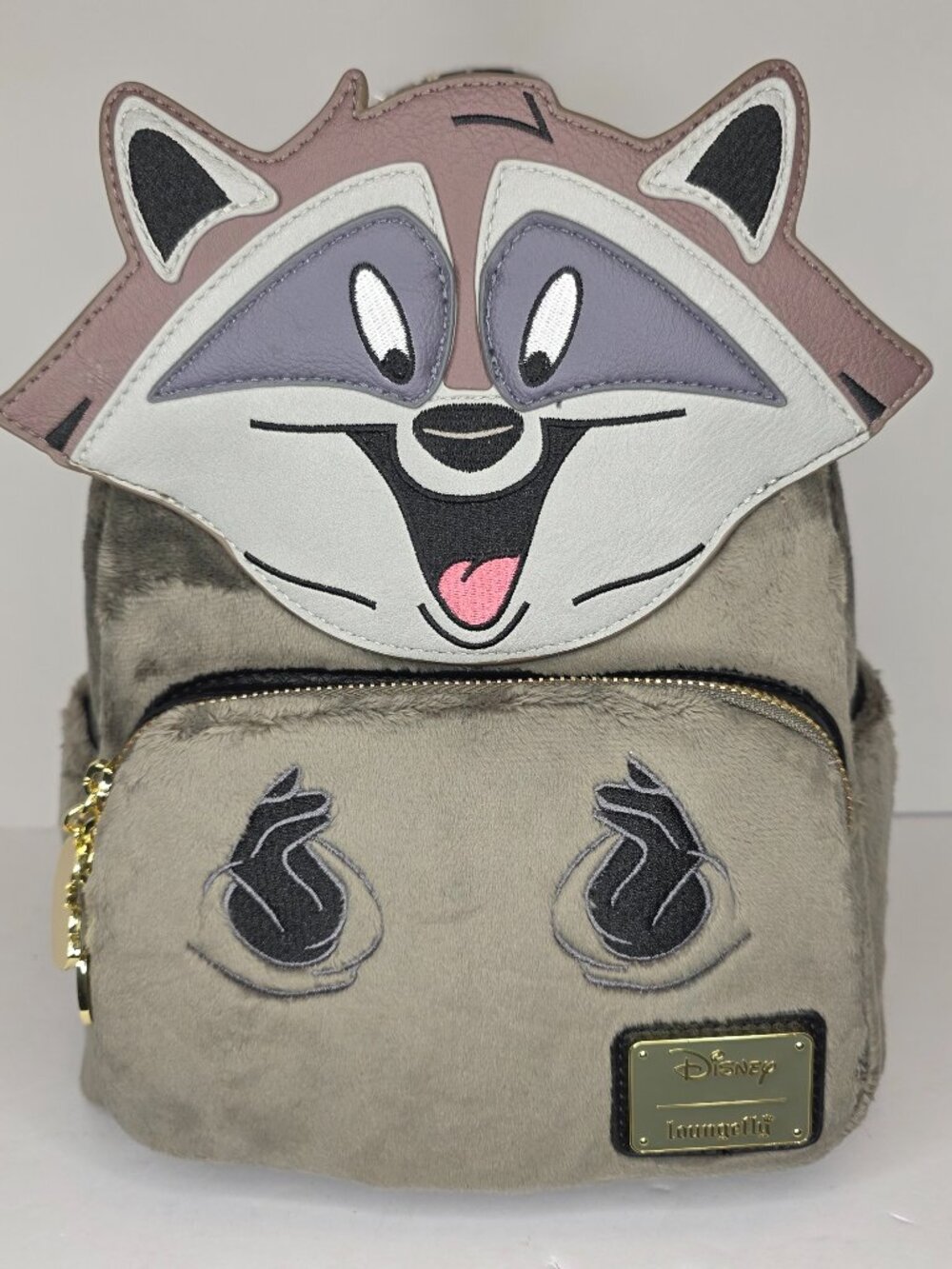 Loungefly Disney Pocahontas Meeko Furry Cosplay Mini Backpack TAIL Rare NWT